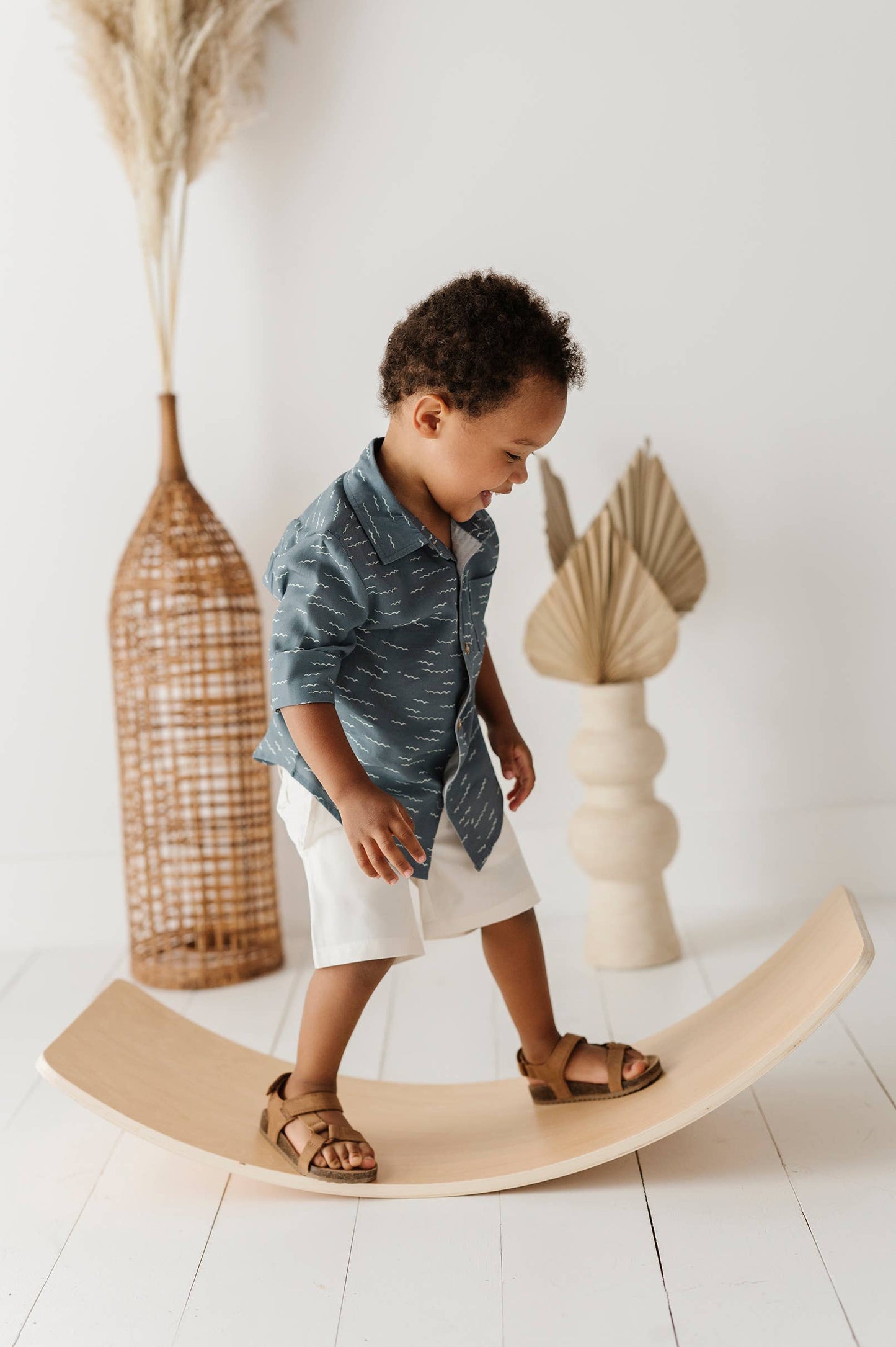 Boy's Button Up Shirt - Waves