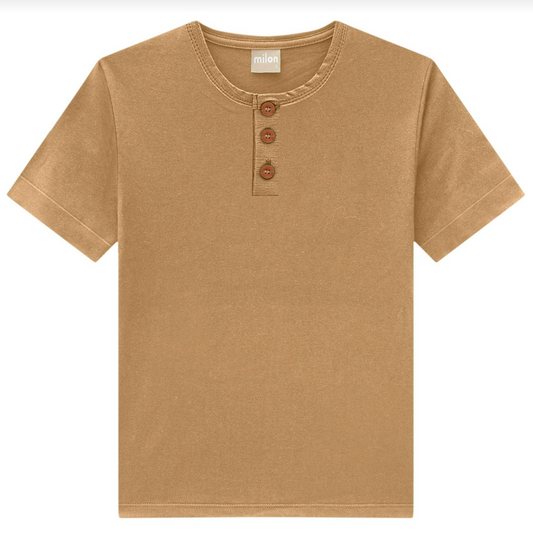 Boy's Henley T-Shirt - Suede Orange