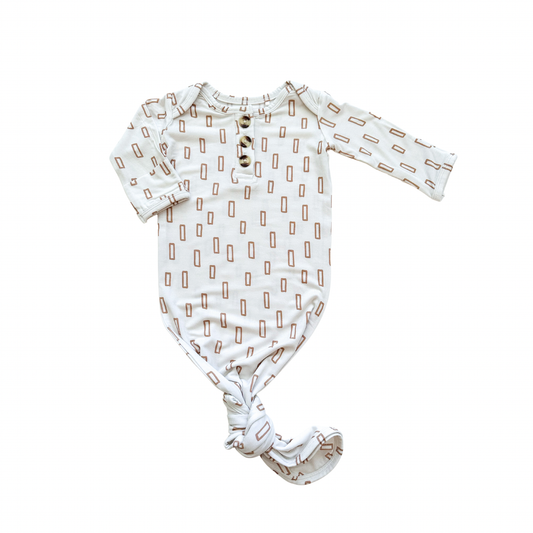 Knotted Baby Gown - Neutral Rectangle