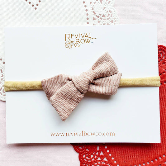 Mini Fabric Bow - Sparkly Pink, Headband