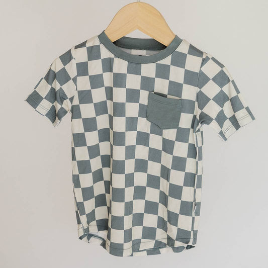 Checkered pocket tee - Sea Blue