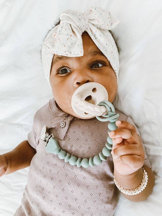 Sweetie Strap™ Silicone Pacifier Clip - Toast