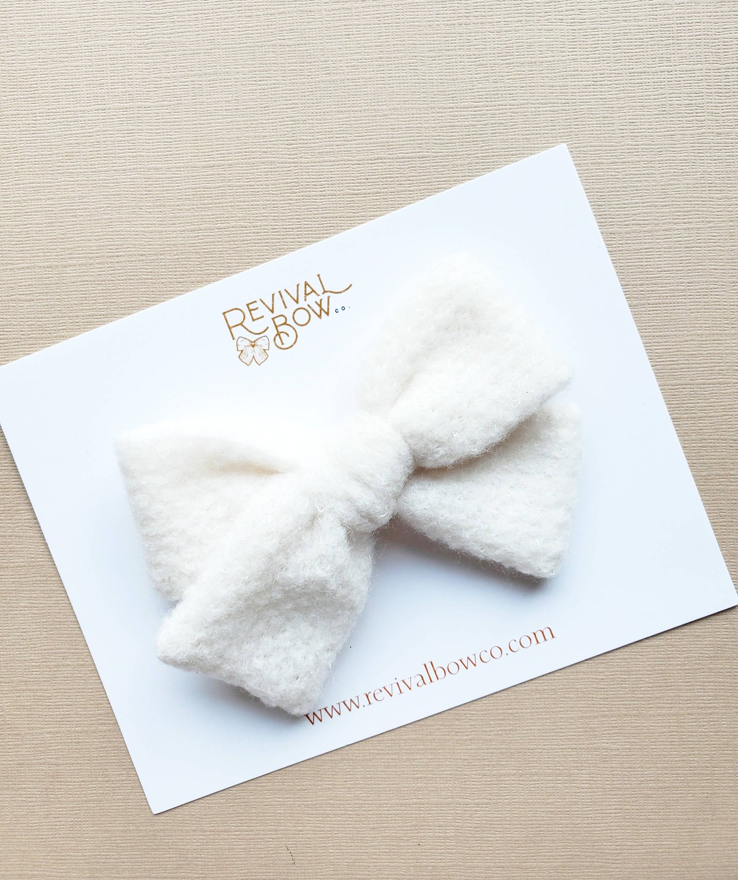 Classic Fabric Bow • Soft White