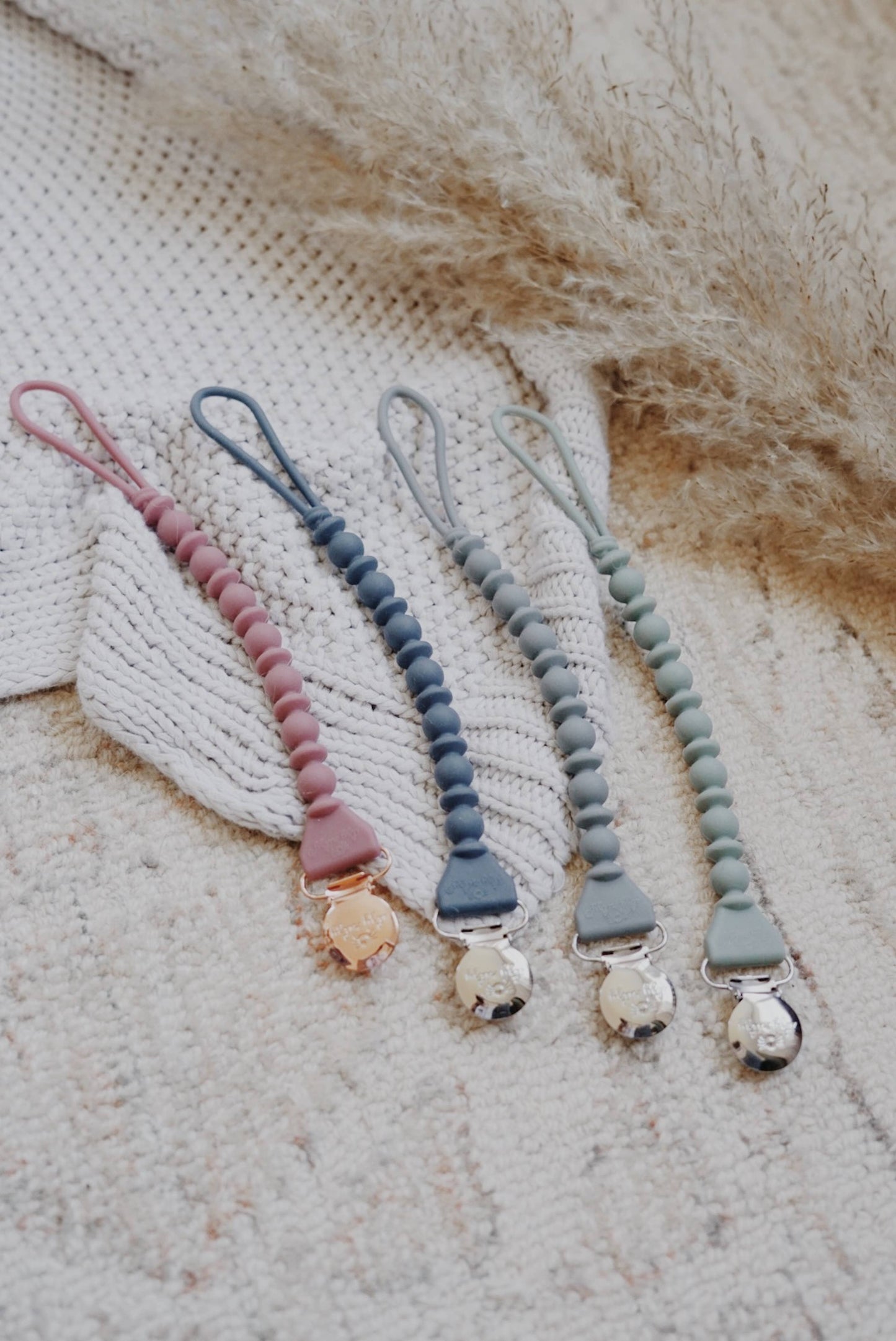 Sweetie Strap™ Silicone Pacifier Clip - Toast