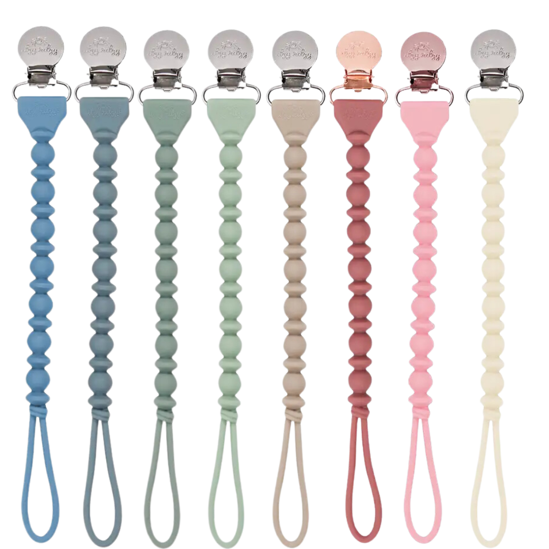 Sweetie Strap™ Silicone Pacifier Clip - Toast
