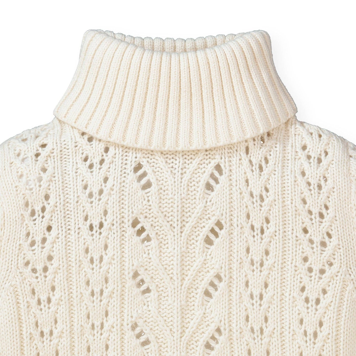 Pointelle Turtleneck Sweater - Ivory