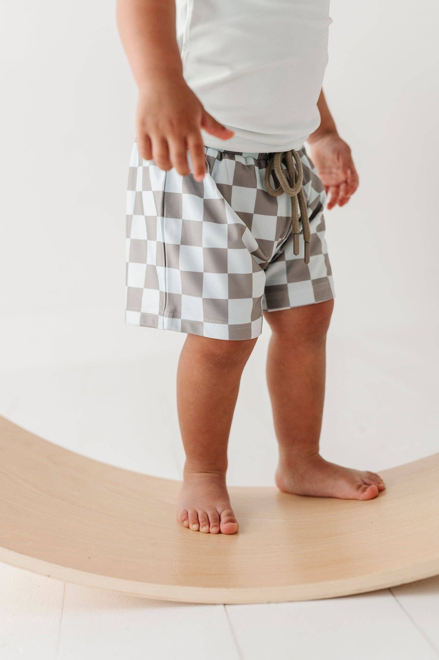 Boy's Swim Shorts - Checker in Seagrass