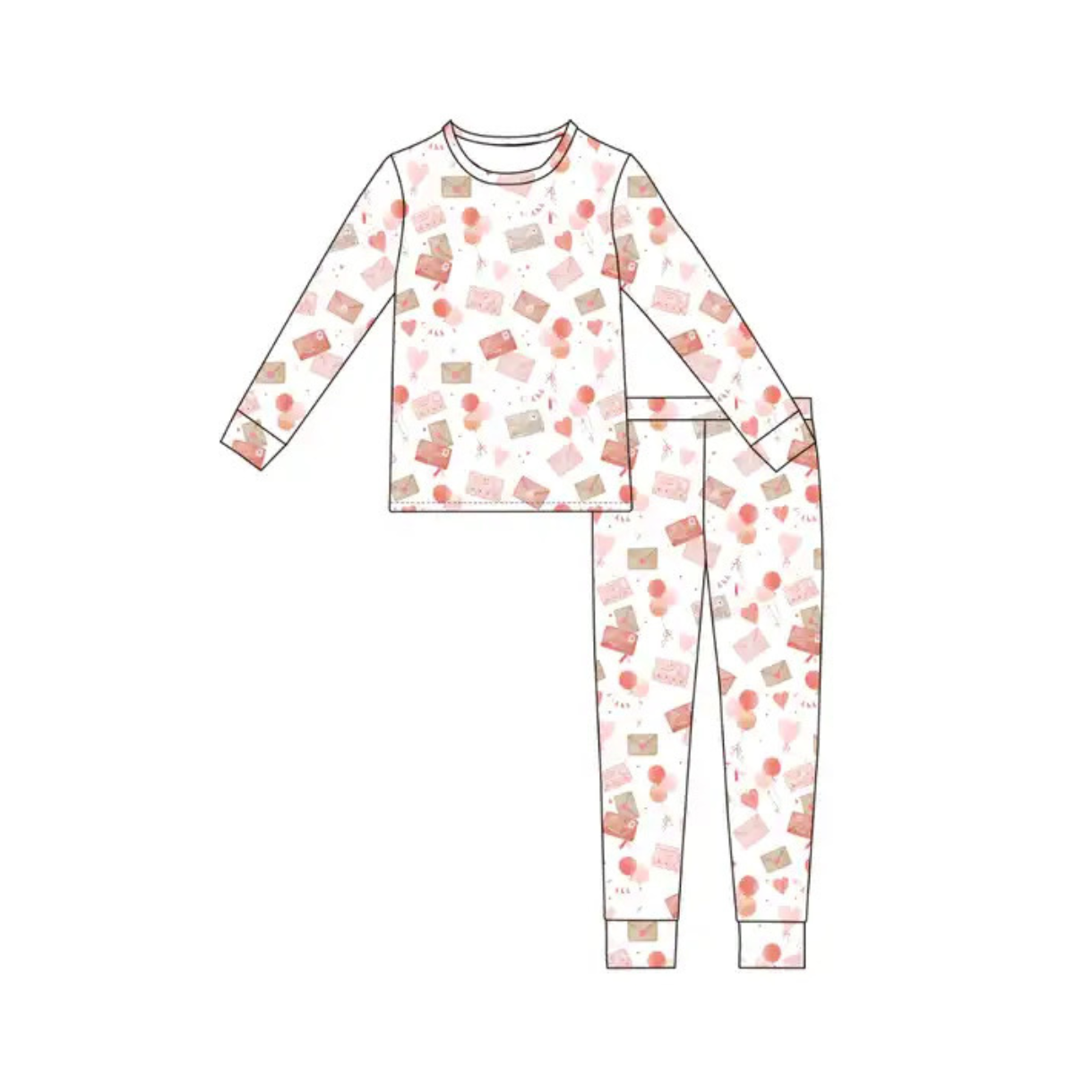 Bamboo Two Piece Pajama Set - Valentine's Day