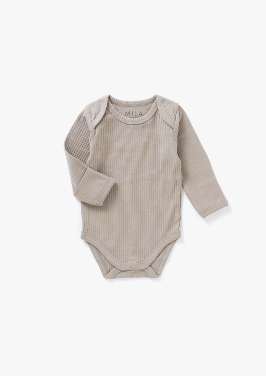 Ribbed Bodysuit - Mushroom