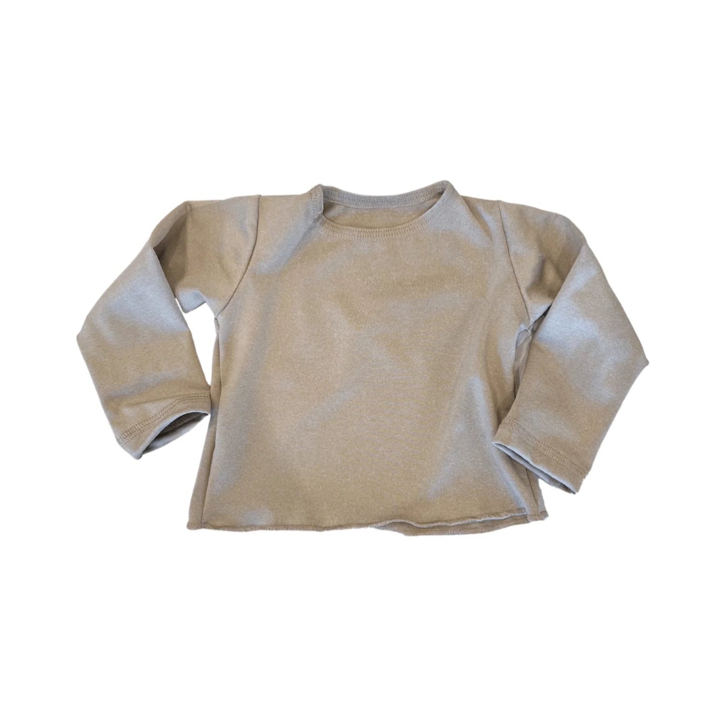 Long Sleeve Cropped Top - Sand