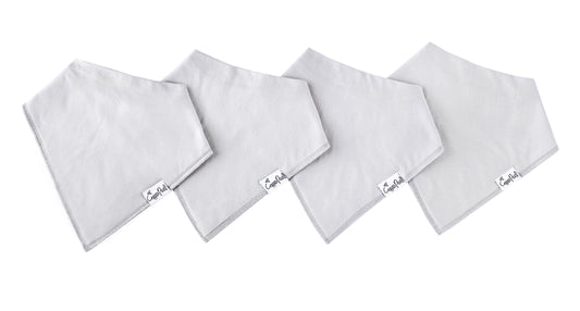 Grey Basics Baby Bandana Bib Set (4-pack)