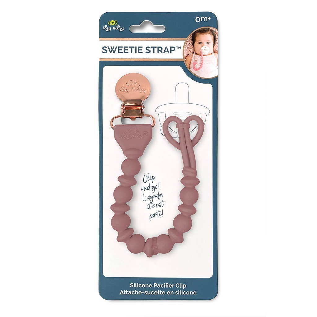 Sweetie Strap™ Silicone Pacifier Clip - Toast