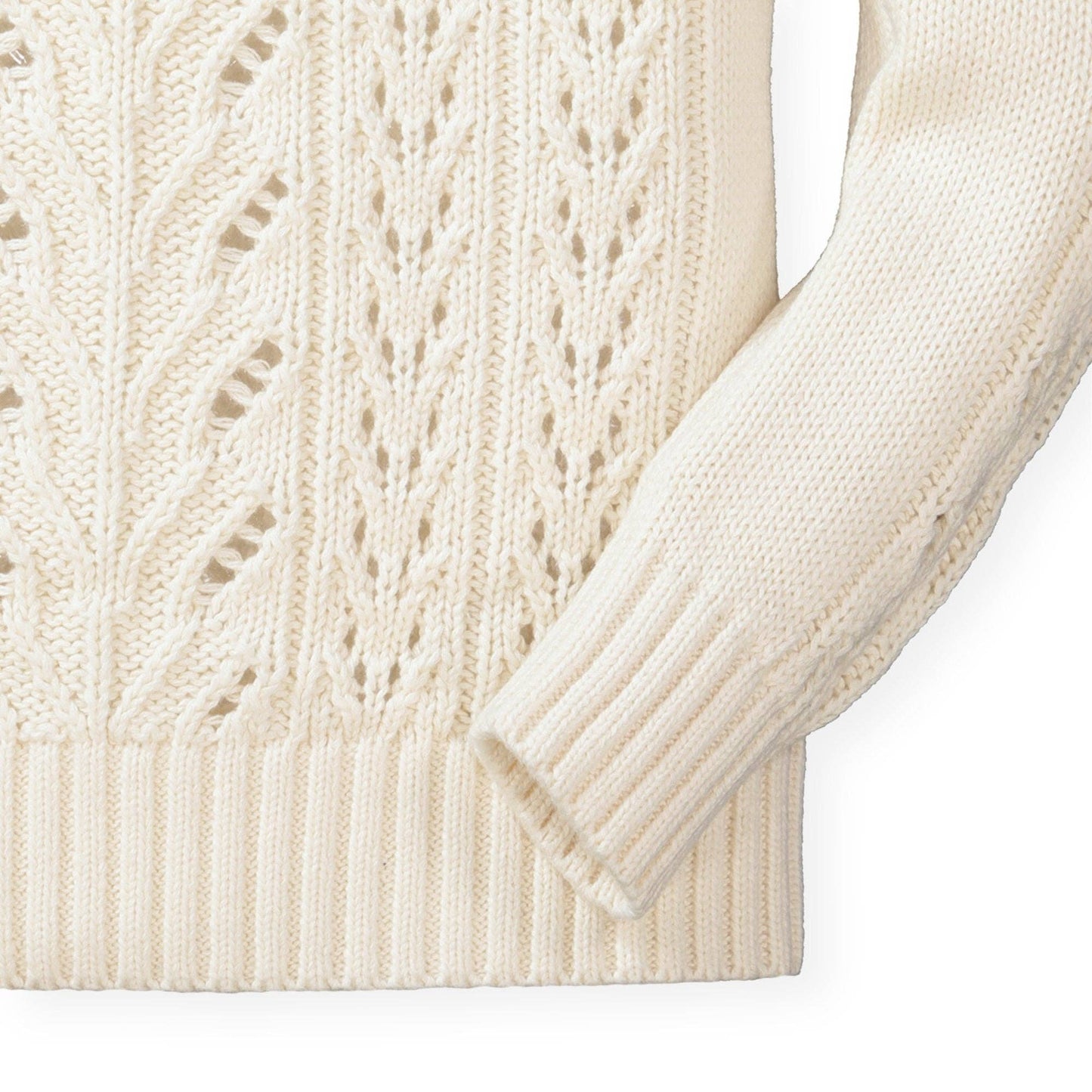 Pointelle Turtleneck Sweater - Ivory