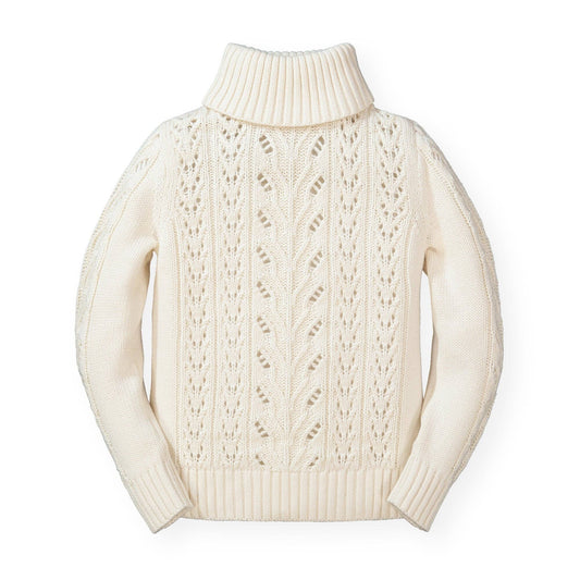 Pointelle Turtleneck Sweater - Ivory