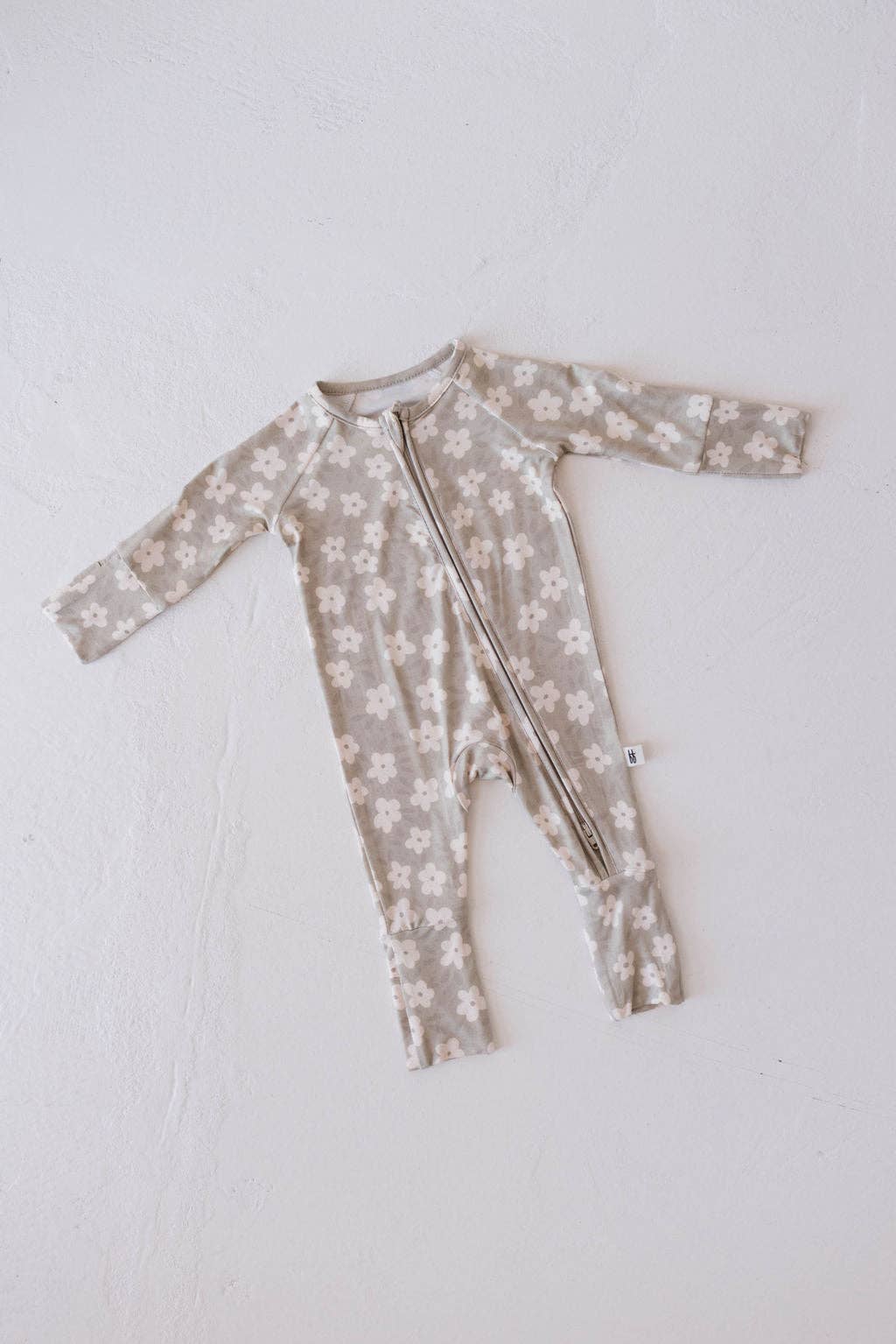 Bamboo Zip Pajamas - French Gray Floral