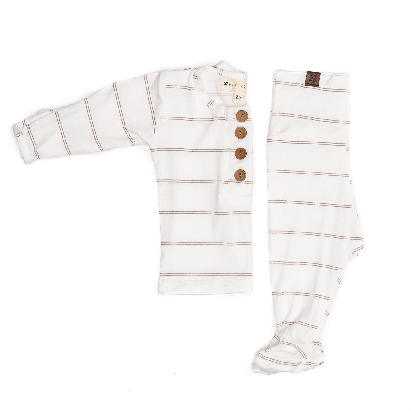 Baby Top + Bottom Set - Fawn Stripe