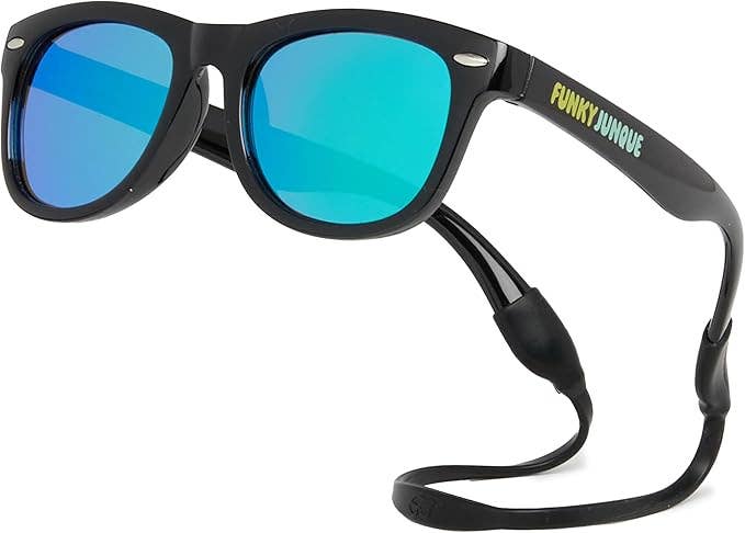 Kids Flexible Wire Sunglasses - Black/Green